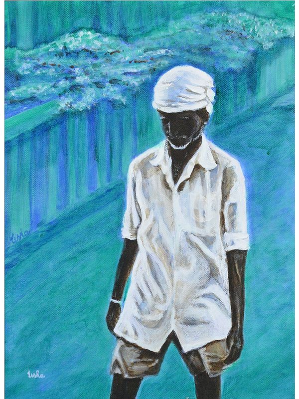 Hard Worker Men - Acrylic Painting | Acrylic On Canvas | By Usha Shantharam