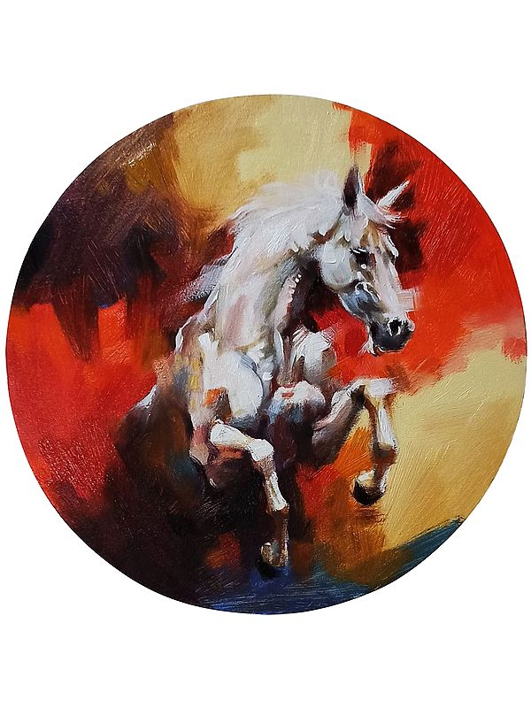 A Jumping Horse Painting | Acrylic Painting | By Praween Karmakar