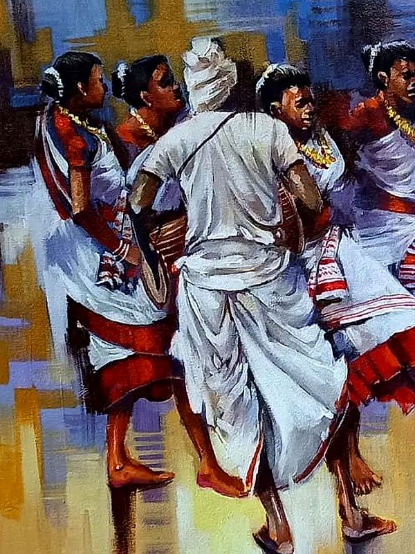 Jhumar Painting - Folk Dance Of Jharkhand | Acrylic On Canvas | By ...