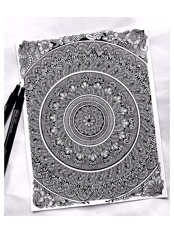Black and White Mandala by Shivani Patra