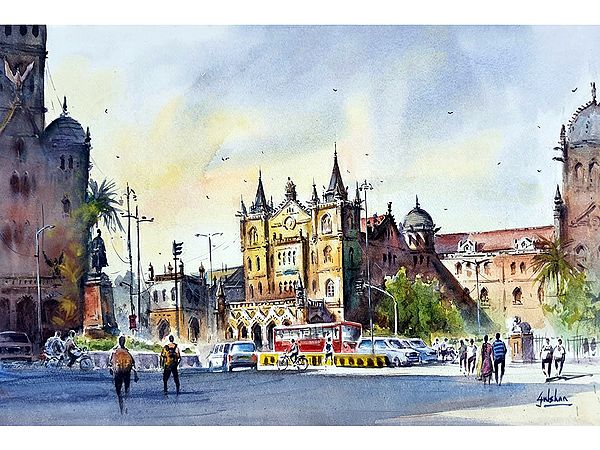 Painting Of Majestic Cst - Mumbai | Watercolor Painting | By Gulshan Achari