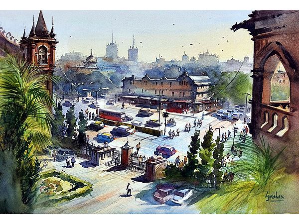 View From The Top - Mumbai | Watercolor Painting | By Gulshan Achari