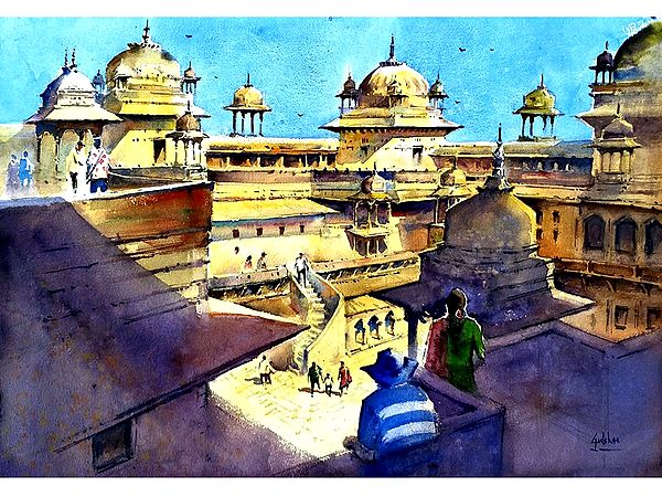 Painting Of Orcha Palace - Madhya Pradesh | Watercolor Painting | By Gulshan Achari