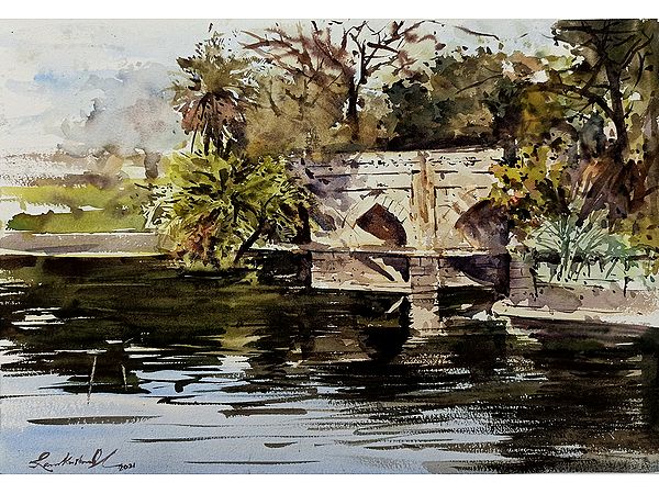 The Bridge Lodi Gardens | Watercolor On Paper | By Ramkrishna Paul