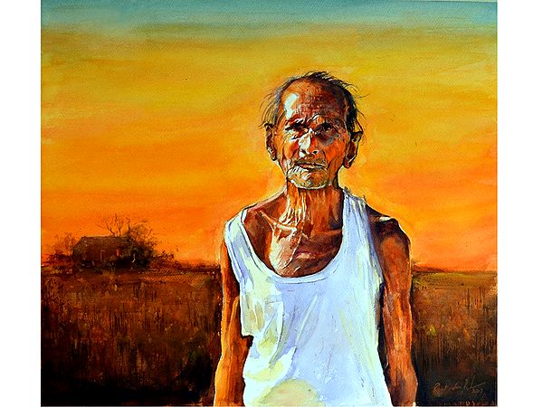 Rural Patriarch | Watercolor On Paper | By Ramkrishna Paul
