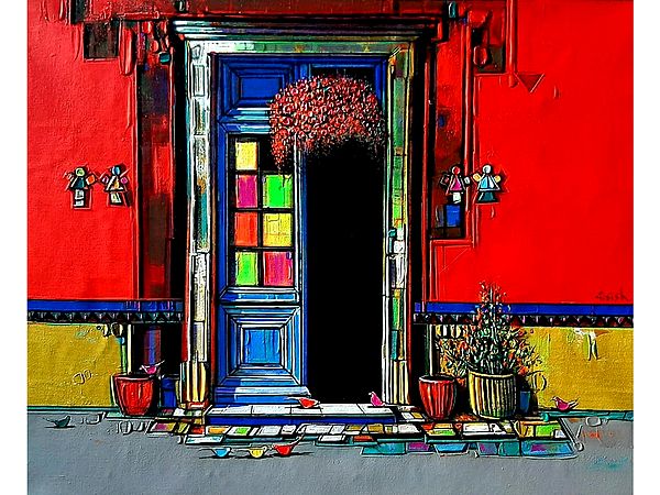 Entrance Door | Painting by Girish Adannavar