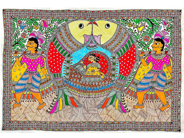 Doli Kahar - Bridal'S Doli | Acrylic On Handmade Sheet | By Urwashi Nirala