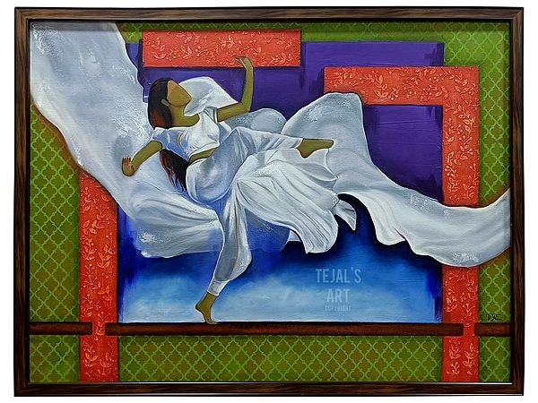 Nartan - Dance Lover | Oil on Canvas Painting with Frame | By Tejal Modi