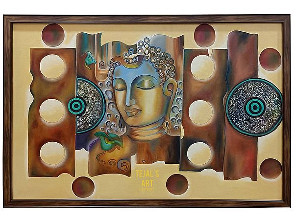 Beautiful Buddha Face | Oil On Canvas | By Tejal Modi | With Frame