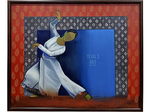 Mudra - Graceful Dancer | Oil on Canvas | By Tejal Modi | With Frame