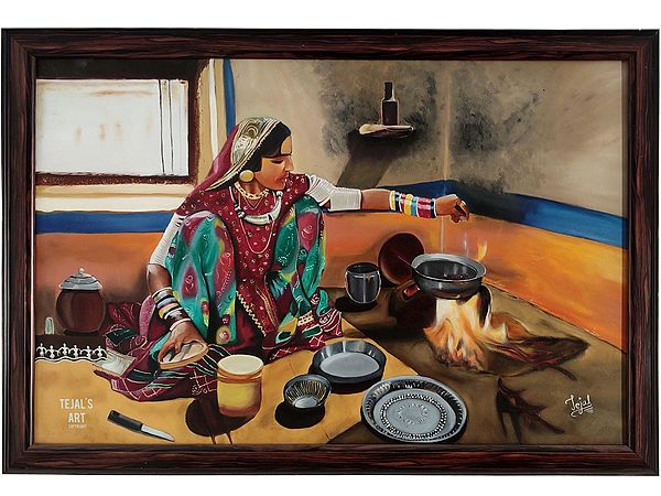 Garvi Gujarat - Cultural Lady | Oil On Canvas | By Tejal Modi | With Frame
