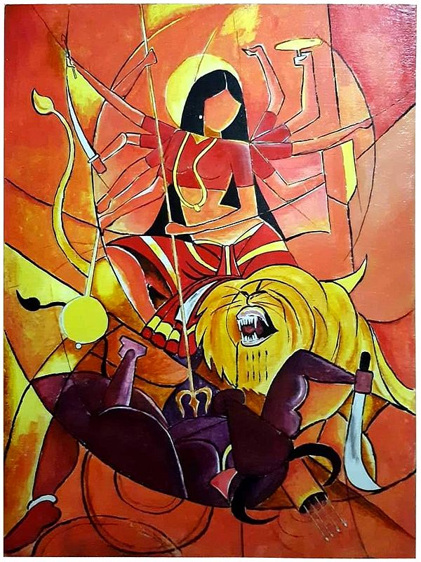 Goddess Durga | Acrylic On Canvas | By Prasenjit