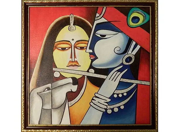 Radha Krishan | Acrylic On Canvas | By Prasenjit | With Frame