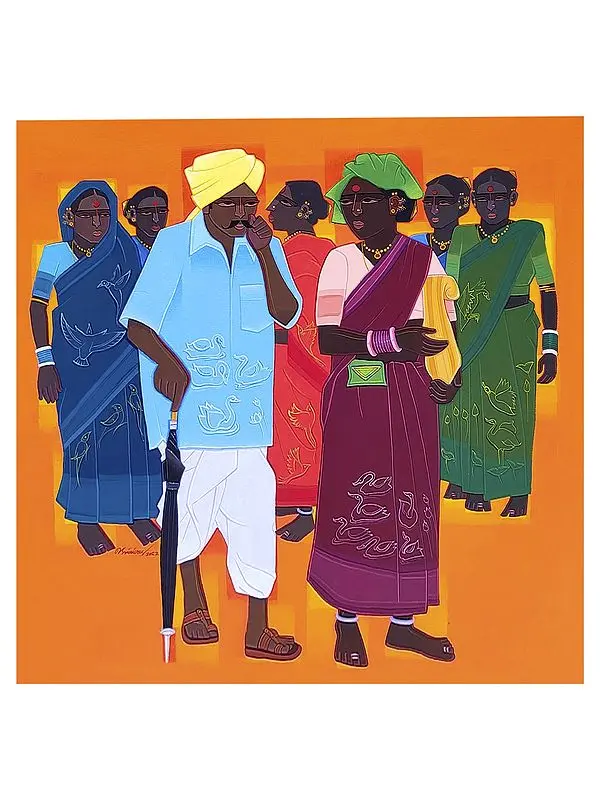 Deep Discussion | Acrylic On Canvas | By Tailor Srinivas