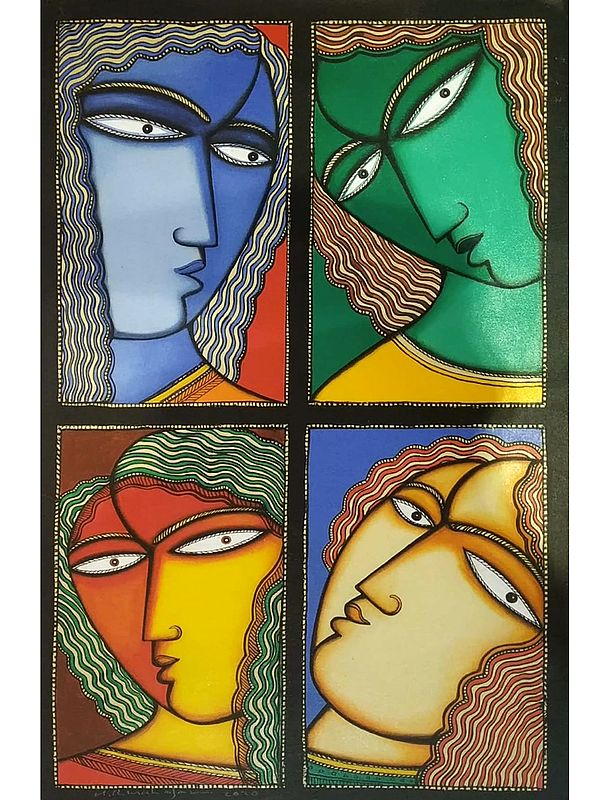 Different Faces of Life | Acrylic on Canvas | By Arvind Mahajan