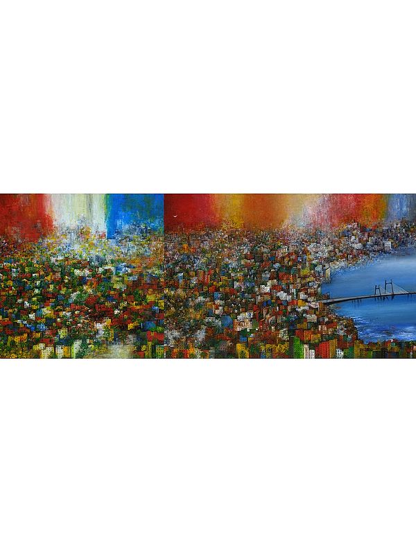 My Dream City | Painting by M. Singh | Acrylic on Canvas