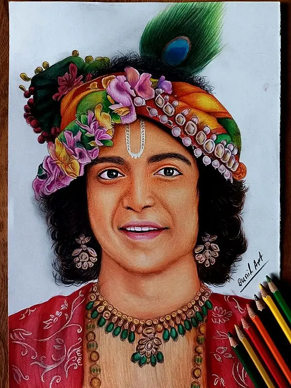 Lord Krishna | Graphite Pencil Medium | By Sunil Kumar