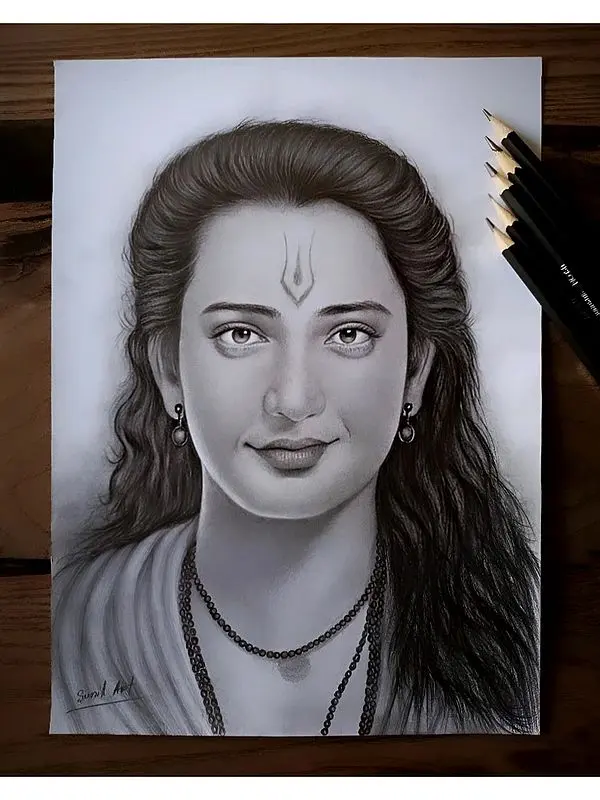 Lord Shri Ram Portrait | Graphite Pencil Medium | By Sunil Kumar