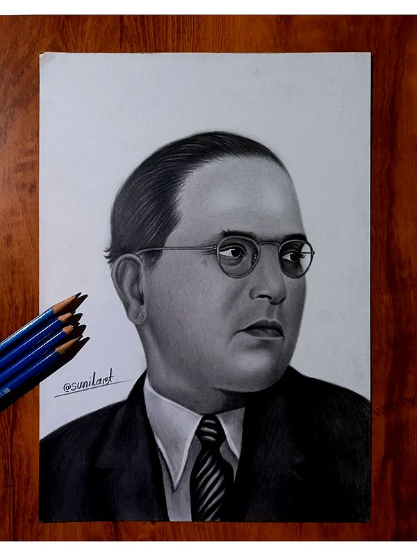 Realistic Portrait of Dr. B. R. Ambedkar | Graphite Pencil Medium | By Sunil Kumar