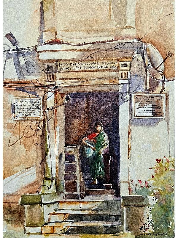 Parsi Colony | Watercolor Painting | By Anita Alvares Bhatia