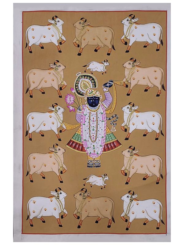 Attractive Shrinathji | Natural Color on Cloth | By Jagriti Bhardwaj