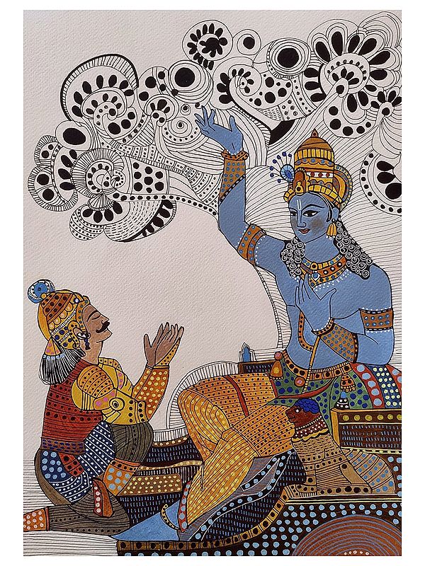 Geeta Gyan - Dedication | Acrylic and Ink on Paper | By Rukshana Tabassum