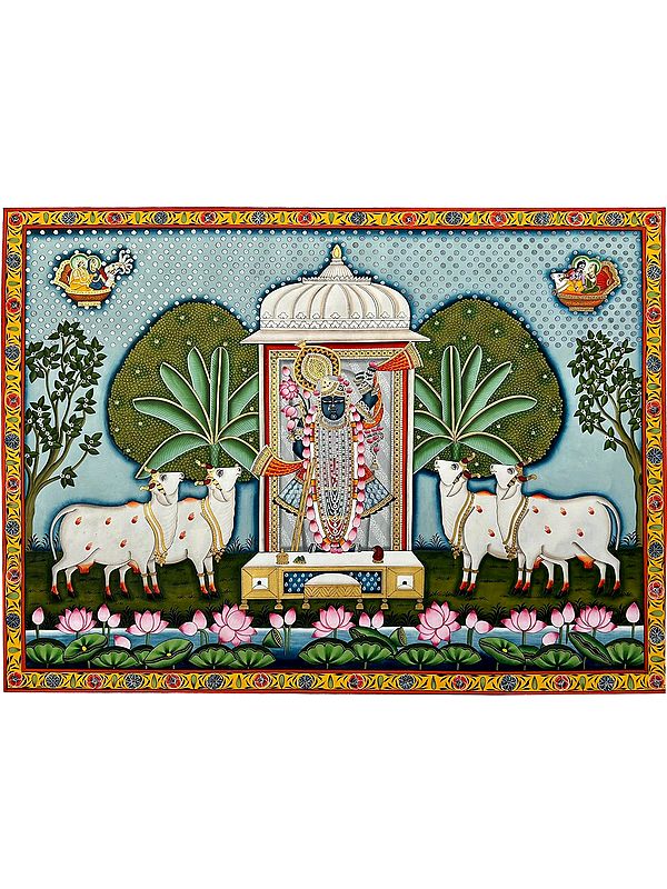 Gopashtami Shrinathji | Natural Color On Cloth | By Dheeraj Munot