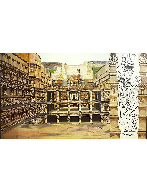 Rani Ki Vav - Stepwells | Acrylic On Canvas | By Prakash Garg