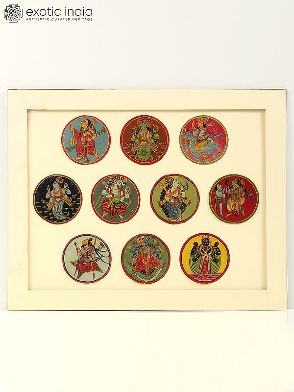 Dashavatara - Ten Avatars of Vishnu | Watercolor Painting