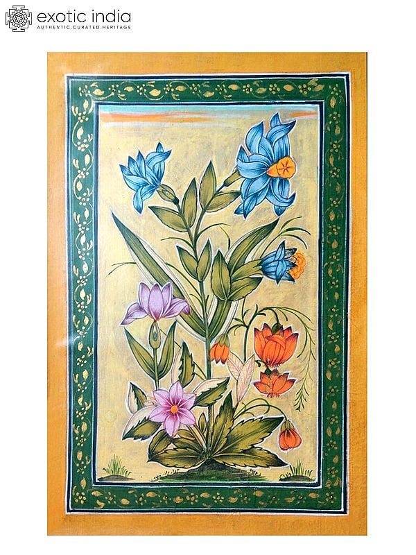 Beautiful Flowers With Leaves | Watercolor Color On Handmade Paper | By Gaurav Rajput