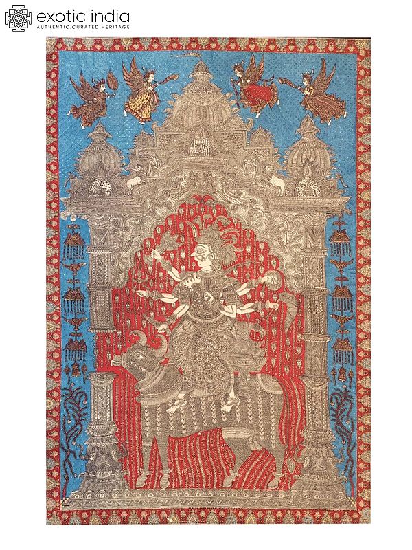 Beautiful Painting Of Goddess Sagat | Natural Colors On Cloth | By Sohan Chitara