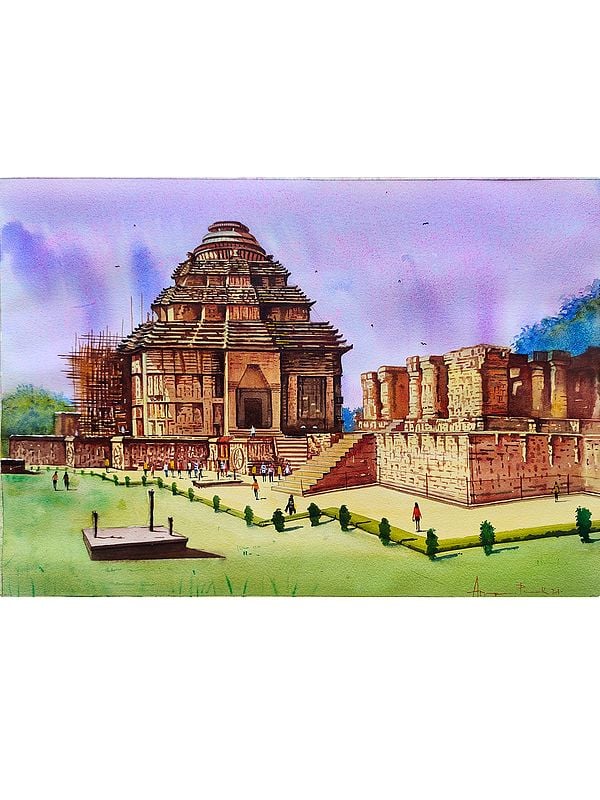 Konark Sun Temple | Watercolor Painting by Anupam Pathak