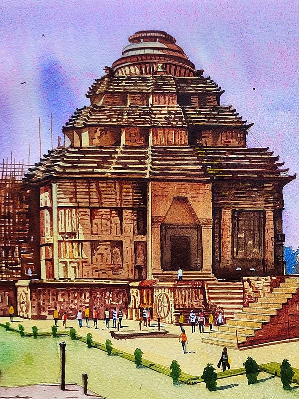 Sketch of konark sun temple india in vector illustration. posters for the  wall • posters tour tourism, puri, wonders | myloview.com