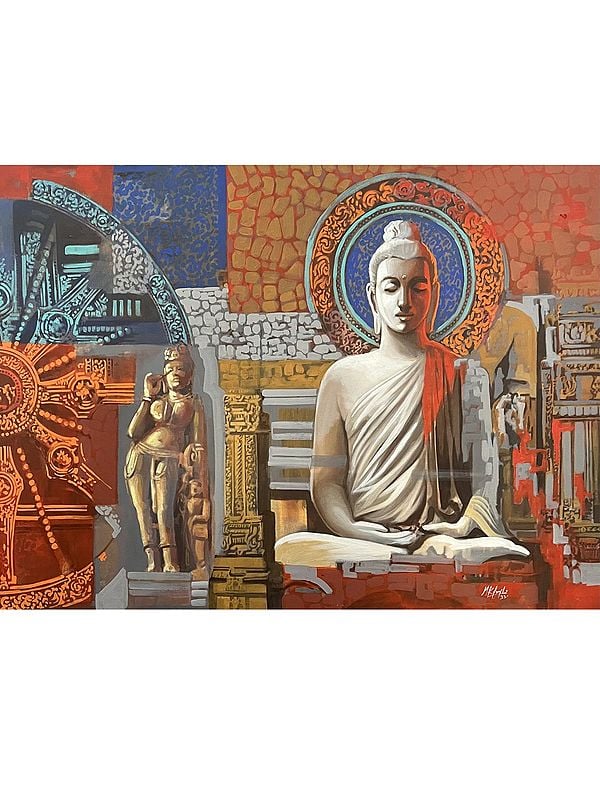 Bharat 11 - Meditative Buddha | Acrylic On Canvs | By Maadhvan Goyal