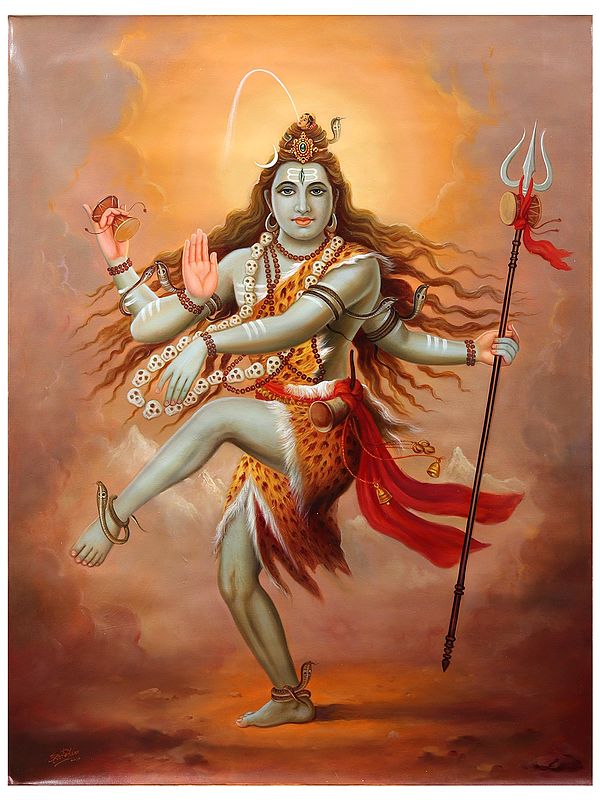 Dancing Lord Shiva | Oil Painting on Canvas