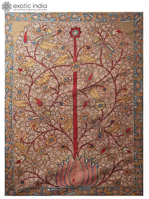 Tree of Life with Lotus | Kalamkari Painting