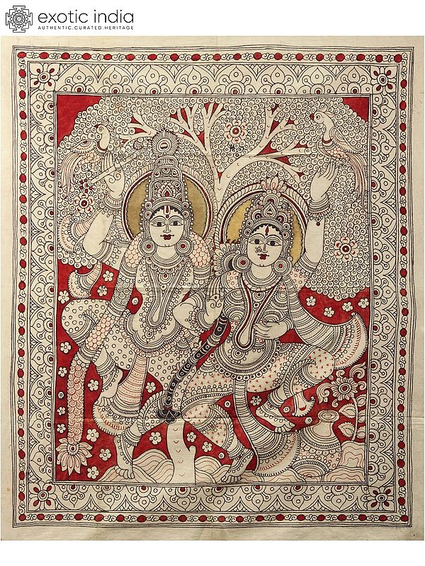 Dancing Radha Krishna | Kalamkari Painting