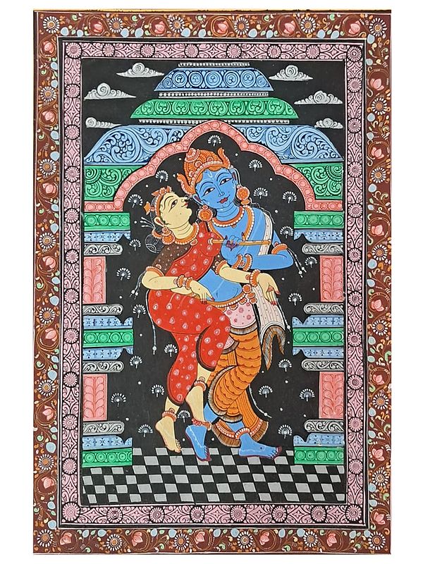 Radha and Krishna Playing Flute | Natural Stone Colors | By Surendra Nath Swain