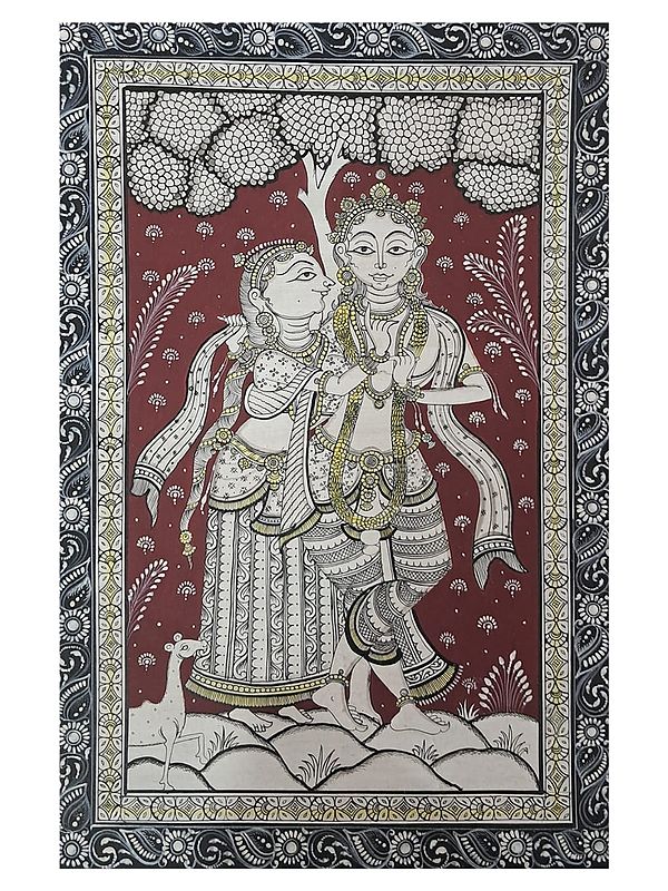 Divine Radha and Krishna | Natural Stone Colors | By Surendra Nath Swain