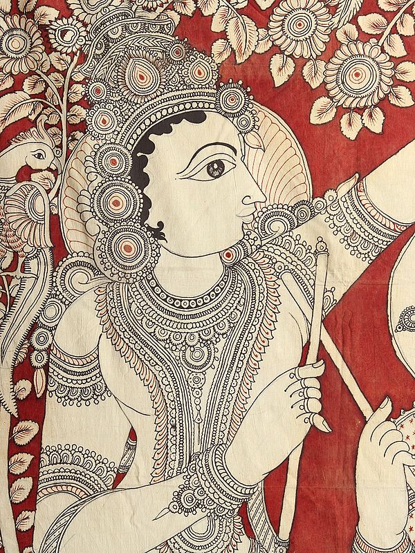 Dancing Radha Krishna Kalamkari Painting Exotic India Art