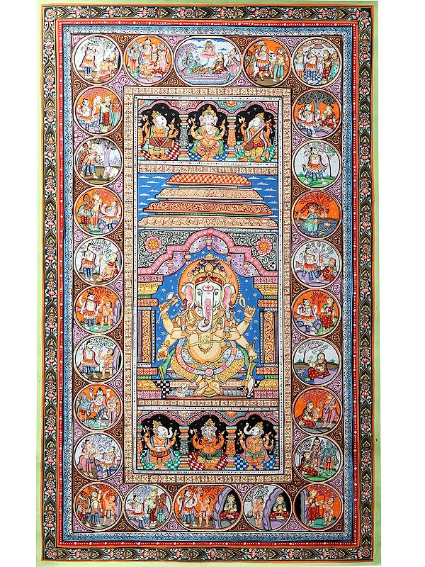 Life Story of Lord Ganesha | Superfine Patachitra Painting