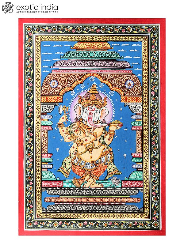 Dancing Ganesha | Patachitra Painting