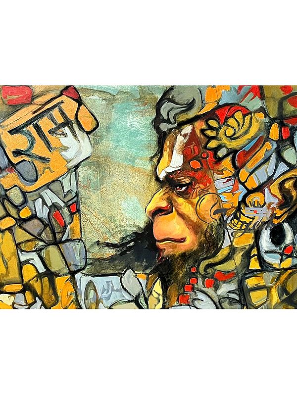Lord Hanuman | Mixed Media On Canvas | By Maadhvan Goyal