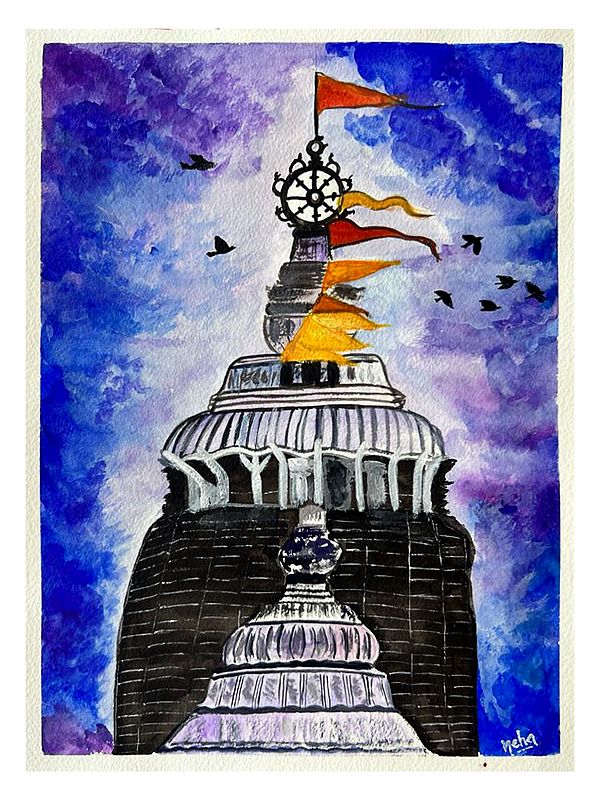 Top Of Jagannath Temple | Watercolor on paper | By Neha Singh