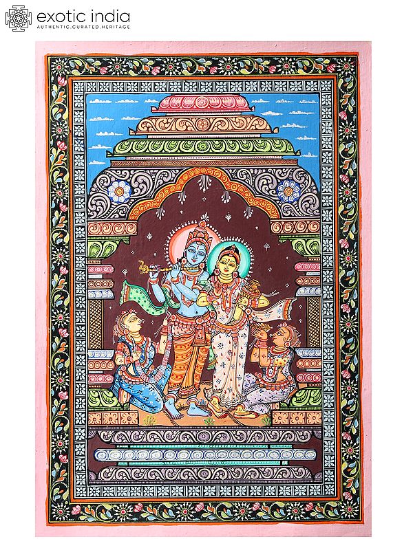Devine Pair of Radha Krishna | Pattachitra Painting