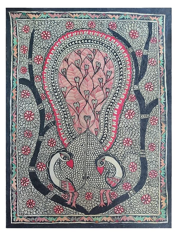 Beautiful Pair Of Peacock | Natural Colors On Handmade Paper | By Priti Karn