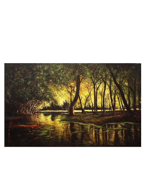 Dense Forest Landscape | Oil On Canvas | By Sri Ram