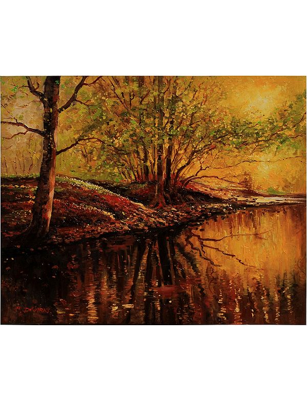 An Autumn Season | Oil On Canvas | By Devraj