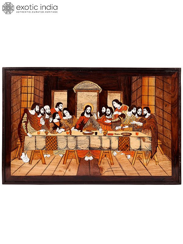 The Last Supper | Natural Color on Wood Panel with Inlay Work