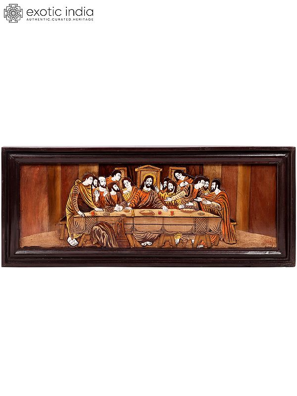 The Last Supper | 3D Wood Panel with Inlay Work
